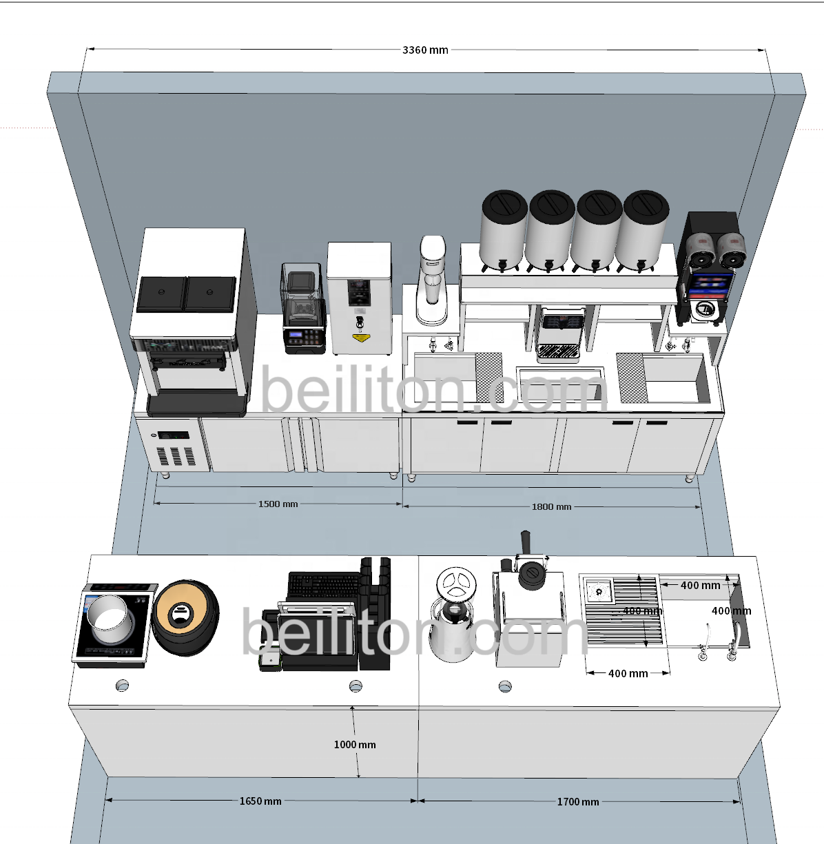 boiler for cafe in the cabinet