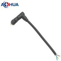 Connecteur de câble M12 mâle/femelle étanche de type panneau à angle personnalisé pour câblage DIY CE ROHS