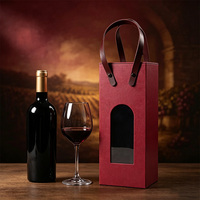 Boîte cadeau pour vin simple, en carton rigide, écologique, recyclable, avec poignée, logo personnalisé, finition mate, vente en gros