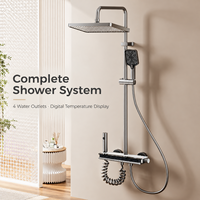 Ensemble de douche à affichage numérique, système de douche à robinet thermostatique, robinet mural à 2 trous pour salle de bain, pour hôtel, baignoire