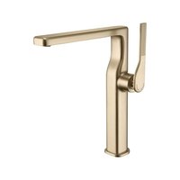 Robinet de lavabo mural moderne en laiton massif chromé à poignée unique, monotrou, certifié NSF, eau chaude et froide, pour maison, hôtel, salle de bain