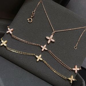 Xinfly 18K Gold and Natural Diamond Fine Jewelry <b>Set</b> for Ladies Fashionable Necklace and <b>Bracelet</b> for Parties - Product Image 1