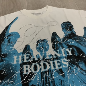 T-shirt da uomo girocollo di alta qualità, nuovo arrivo, 240 grammi, in maglia, streetwear, <span class=keywords><strong>hip</strong></span> <span class=keywords><strong>hop</strong></span>, <span class=keywords><strong>abbigliamento</strong></span> firmato da uomo - Product Image 5