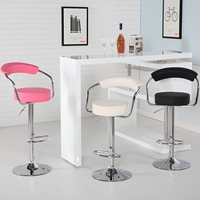 Classique Simple Couleurs Plusieurs Choix De Luxe En Cuir Rembourré Chrome Base Réglable Comptoir Bar Tabouret Pivotant Bar Chaise