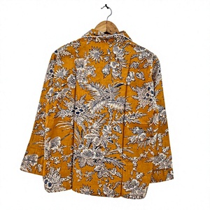 Ensemble de pyjama pour homme à manches longues à imprimé floral, tissu en satin 100% coton, vêtements de nuit décontractés, motif tissé, saison printemps, cadeau pour elle - Product Image 2