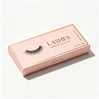 Boîte d'emballage cosmétique autoportante personnalisée pour cils, avec impression quadricolore, estampage à chaud, en carton ivoire pliable