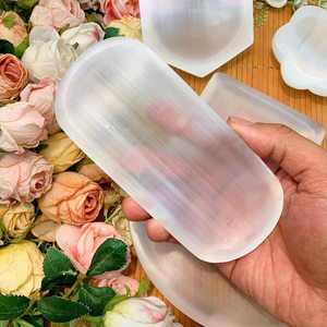 Vente en gros de bols ovales en sélénite de haute qualité, artisanat en gypse, pour la décoration de la maison et le rangement de bijoux - Product Image 3