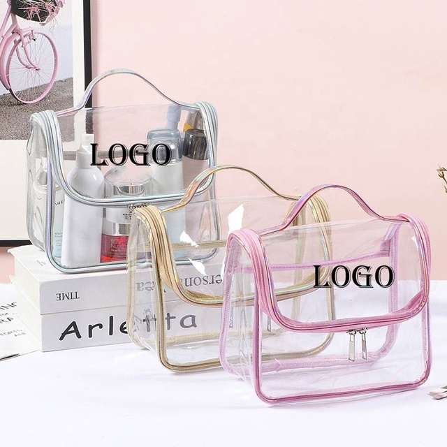 Customization Clear PVC Cosmetic Bags TPU Transparent Cosmetic Zipper Bone Bag Cosmetic Bags
