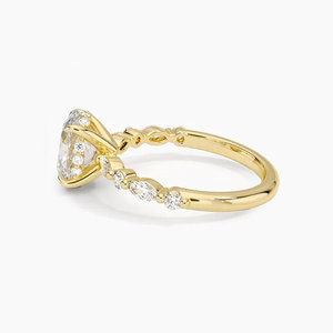 Anillos de oro amarillo de 10K con moissanita de corte ovalado para mujer, anillo solitario para promesa, aniversario, boda. - Product Image 2