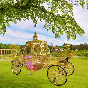 Charrette Impériale Dorée en Forme de Citrouille pour Reine/Carrosse de Cendrillon Luxueux pour Mariage/Charrette Royale Traînée par des Chevaux pour la Noblesse - Product Image 3
