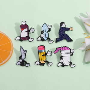 Potlood Cartoon Email Pin Creatieve Briefpapier Metalen Broche Revers Badge Sieraden Rugzak Accessoires Groothandel - Product Image 2