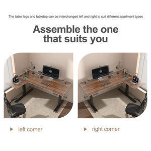 Table électrique en forme de L, réglable, assise et <span class=keywords><strong>debout</strong></span>, <span class=keywords><strong>bureau</strong></span> en bois pour ordinateur portable, jeu, travail, table de levage réglable - Product Image 3