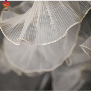 15cm xếp li xù vải tuyn ren TRIM cho Dresses DIY Craft may 3D Ruffle lưới cạnh ren TRIM màu be gạc ren Ribbon - Product Image 6