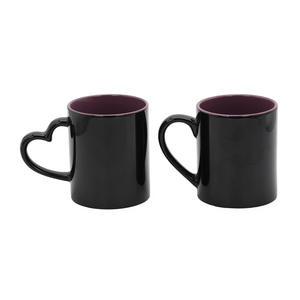 Tasse en céramique pour le Festival Qixi, tasses en porcelaine de couleur unie pour café, thé, cadeau, blanc, origine Zibo, style européen minimaliste - Product Image 2