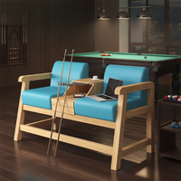 Ensemble de canapés et fauteuils de spectateur pour salle de billard, revêtement en cuir PU, structure en bois massif, design moderne, mobilier de bureau commercial modulaire