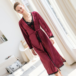 Ropa de dormir al por mayor, camisón <span class=keywords><strong>rosa</strong></span> largo y sexy para mujer, <span class=keywords><strong>bata</strong></span> sexy para mujer - Product Image 4