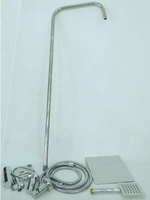 Colonne de douche droite en acier inoxydable, nouveau Design, argent-blanc, pommeau de douche