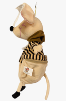 Nouveau design Sac en tissu peluche PP coton en forme de souris avec capuche rayée, sac mignon pour bonbons et chocolats