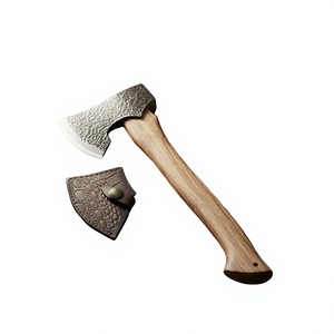 Damascus Steel <b>Axe</b> with Durable Wood <b>Handle</b> for Outdoor Camping, Wood Splitting, Hunting, Bushcraft and Survival - Product Image 5