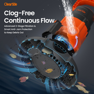 Pompe de couverture de piscine automatique Cleartide 1/3 HP 120V AC 2 en 1 pompe de puisard submersible pour sous-sol d'étang de jardin - Product Image 6