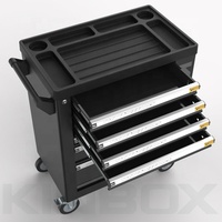 Boîte à outils Kinbox noire populaire et durable à 7 tiroirs avec roue pour le rangement des outils