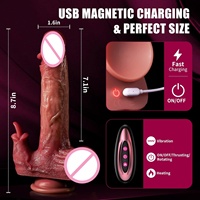 8,7 "Realistic Thrust ing Dildo Licking Vibrator mit 9 Vibration 3 Schub-und Heiz leck modi für die Anal Clit Stimulation