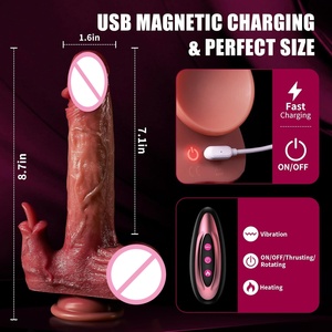 هزاز واقعي بطول 8.7 بوصة مع 9 أوضاع اهتزاز و3 أوضاع دفع وتسخين للتحفيز الشرجي والبظري - Product Image 6