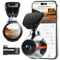 Caméra embarquée WiFi mini 1,66 pouce OEM/ODM 4K HD avant 1080P arrière double objectif avec surveillance de stationnement 24h/24 et GPS