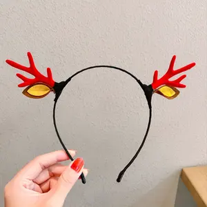 Fascia per capelli con corna di natale per accessori per capelli per ragazze per bambini