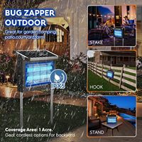 Matamosquitos Solar PhatroyYee para Exteriores, 4500V, Impermeable, Recargable, Inalámbrico, para Patio, Hogar y Jardín