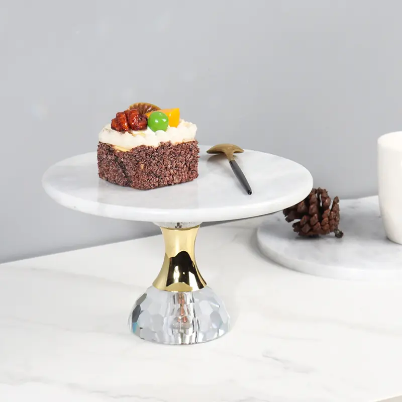 सजावटी शादी की मेज संगमरमर धातु ऐक्रेलिक पेडस्टल केक स्टैंड नॉर्डिक मिठाई प्रदर्शन केक स्टैंड