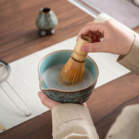 Bol à matcha en céramique de style japonais de 500 ml avec bec verseur pour le préparation du matcha, latte, café, salon de thé, vente en gros