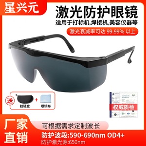 Lunettes de sécurité laser, monture noire, protection OD4 590-690nm contre les rayonnements lumineux, fabriquées à Shenzhen - Product Image 5
