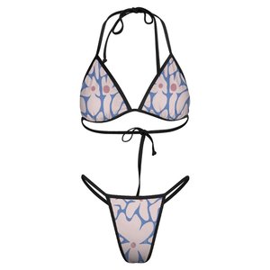 Conjunto de 2 piezas de bikini de cintura alta de moda para viajes a la playa y diversión de verano hecho de Spandex/nailon - Product Image 4