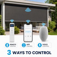 Persiana enrollable de pantalla motorizada impermeable para exteriores personalizada, persianas enrollables dobles automáticas, protección solar a prueba de viento integradas