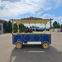 Carrito de Comida Móvil Eléctrico Vintage Personalizado, Camión de Comida Eléctrico para BBQ, Kebab, Café, Cerveza, Helados