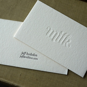 สีเบจนมขาว Letterpress ปรับแต่งบริษัทนามบัตรบัตรสื่อสังคม - Product Image 2
