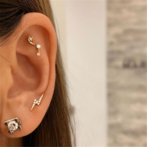 ต่างหูเพชรเม็ดเล็กทรงสายฟ้าเงินแท้ S925 จากโรงงาน ROXI ราคาโรงงาน - Product Image 6