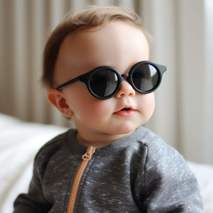 Customized <b>Round</b> <b>Sunglasses</b> UV400 Polarized Patterned Flexible Silicone Baby <b>Sunglasses</b> with Strap for Boys and Girls - Product Image 3