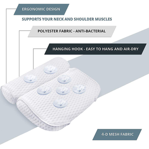 4D Air Mesh cuscino da bagno Spa cuscino di lusso antiscivolo vasca da bagno forte ventose supporto ergonomico collo - Product Image 6