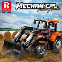 Bloques de Construcción Reobrix, Tractor de Carga 22024, 1496 Piezas, Versión Dinámica, Modelo de Ingeniería, Juguete para Niños de 8 a 13 Años