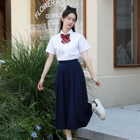 Conjunto de Uniforme Escolar con Falda Plisada Estilo Universitario, Uniforme para Estudiantes de Secundaria y Preparatoria, para Deportes y Graduación