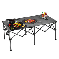 Table de barbecue coréenne pliable d'extérieur avec gril intégré, portable