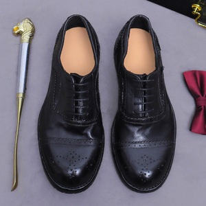 Chaussures Oxford de travail pour hommes Goodyear, nouveau style, en cuir véritable, fabriquées à la main, rétro, décontractées, à lacets, imperméables et respirantes - Product Image 5