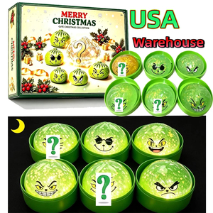 Jouets Squishy Lumineux dans le Noir 8,5 cm en Forme <span class=keywords><strong>de</strong></span> Boulette <span class=keywords><strong>de</strong></span> Noël, Elfes Verts Scintillants, Jouets Fidget Squishy Mystère en Forme <span class=keywords><strong>de</strong></span> Boulette – Expédition depuis l'entrepôt américain - Product Image 1