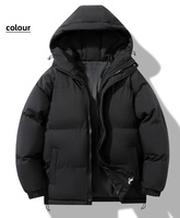 Veste d'hiver épaisse et chaude à capuche unisexe, coupe décontractée, grande taille, manteau en coton, longueur standard, couleur unie tendance, sans imprimé
