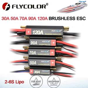 FlyColor 30A 50A 70A 90A 120A RC BOAT ESC impermeable <span class=keywords><strong>2</strong></span>-6S Lipo controlador de velocidad sin escobillas con tarjeta de programa para Motor de barco RC - Product Image 2