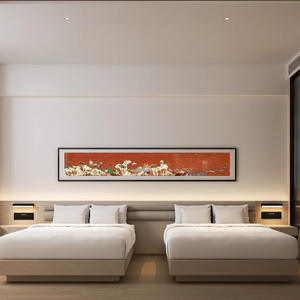 Juego de armario de cama estándar de cama doble de diseño moderno personalizado Bilido para apartamento de Hotel dormitorio de vacaciones HECHO DE Material de Panel de madera - Product Image 3