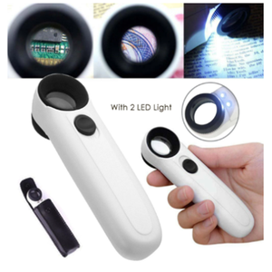 Ручная Лупа 40x с 2 светодиодными лампами ручная Лупа Акриловая линза стеклянная лупа инструмент для ремонта ювелирных изделий - Product Image 2