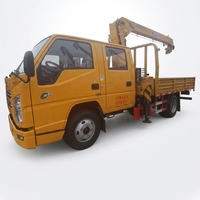 Camion grue montée sur châssis JMC Double Cab 3,2 tonnes XCMC, moteur Kohler, 5 places, camion utilitaire de levage, moteur haute efficacité pour lignes électriques